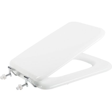 Sedile Wc bianco copriwater copriasse in mdf con coperchio mod. Conca Fit (1/3)