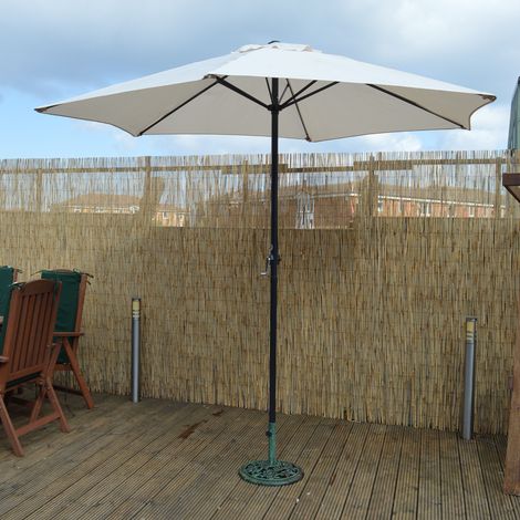 2.7m Wind Up Crank Garden Parasol with Aluminium Shaft Cream (1/5)
