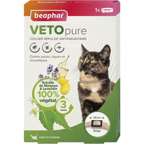 Collier insectifuge chat et chaton VETOpure : Beige