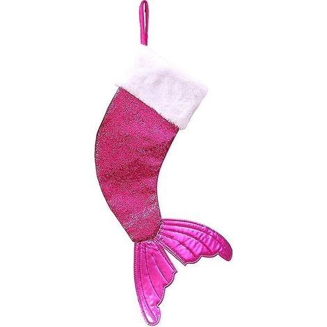 Chaussette de Noël à paillettes en forme de queue de poisson, décoration de Noël (1/5)