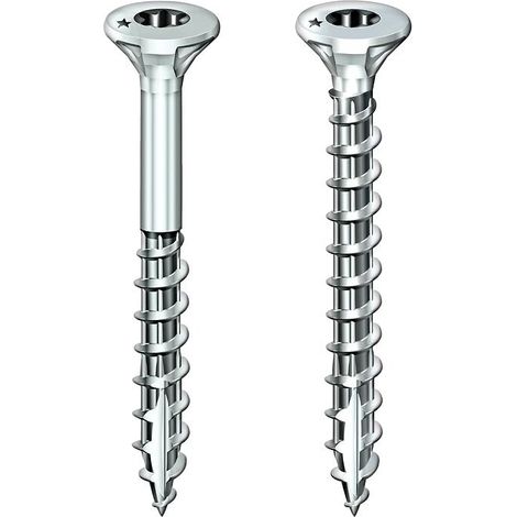 Vis à bois aggloméré acier zingué tête fraisée empreinte Torx T20 partiellement filetées 4.5x40/22 boîte de 500 p