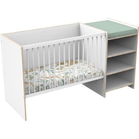 Lit bébé combiné - 120x60cm - Evolutif en 90x190cm - Babyprice First - En bois et chant bois (1/4)