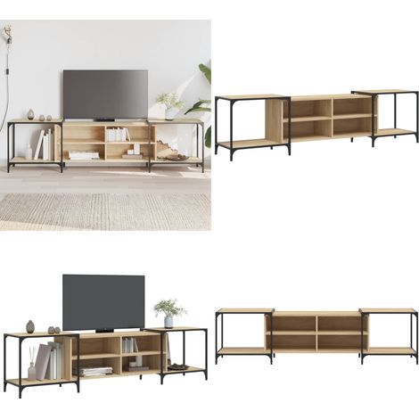 TV-Schrank Sonoma-Eiche 203x37x50 cm Holzwerkstoff - TV Schrank - Holzwerkstoff - Sonoma Eiche - Fernsehtisch - Regal - Home & Living
