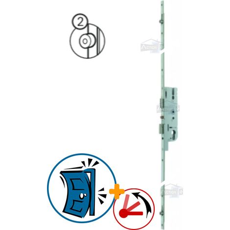 Crémone FERCOMATIC 40/70 – Mécanisme de verrouillage automatique – Longueur 2150mm – Cote D 1045mm – 2 galets têtière 16mm carré