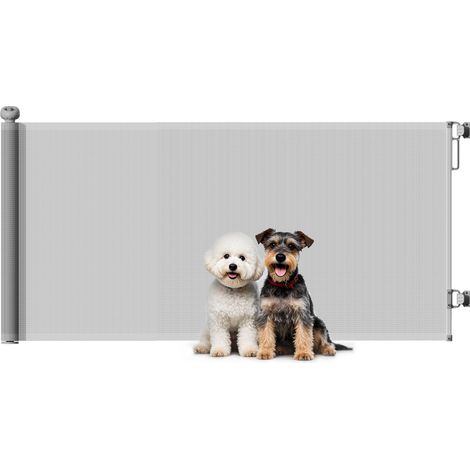 PawHut Retractable Stair Gate, Dog Gate Extends Up to 180 cm Wide, Grey (1/5)