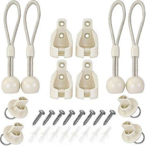 Kit de 4 pièces de rechange pour store enrouleur extérieur Coolaroo : tendeurs élastiques et embouts de fixation. (1/5)