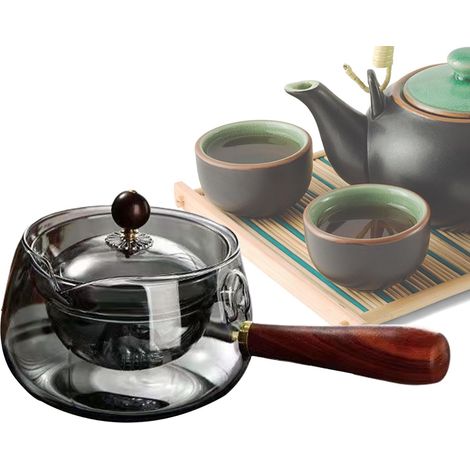 Teiera, teiera in vetro, teiera in vetro con infusore, teiera grande girevole a 360°, rimovibile, lavabile in lavastoviglie, teiera per tè in fiore, tè sfuso (500 ml) (1/5)