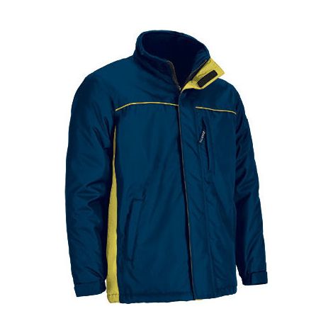 Parka de trabajo impermeable bicolor VALENTO THUNDER XXL Azul marino orión/Amarillo limón