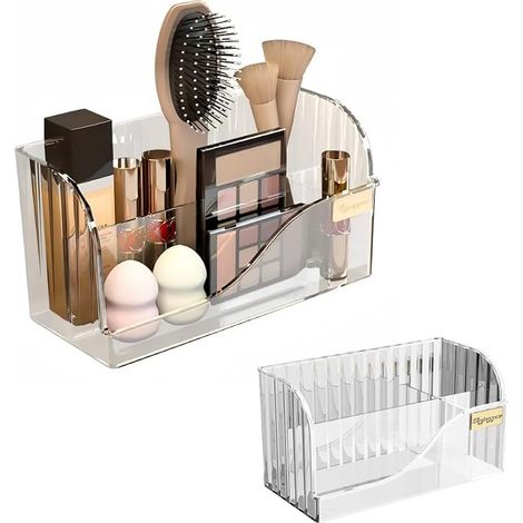 Rangement Maquillage, Organisateur Maquillage avec 4 compartiments, Rangement Pinceaux Maquillage Multifonctionnel pour la table à langer, la chambre et la salle de bain (1/5)