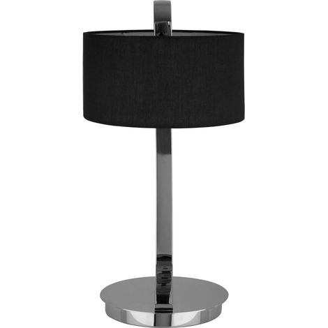 Premier Housewares Black and Chrome Table Lamp With Black Shade/ Chrome Base Stand/ Desk / Reading / Office With Modern Look For Hallways / Bedroom / Living Room 26 x 53 x 33 (1/2)