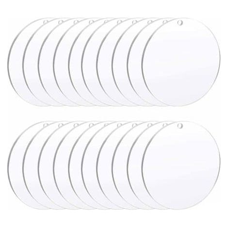 Dailygoods - Plaques acryliques transparentes (20 pièces) - Plateaux ronds - Présentoirs décoratifs - Présentation de produits - Transparent - Lot de 20 (1/5)