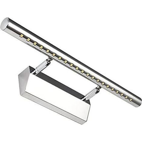 SABIR-Applique murale LED 5 W en acier inoxydable pour miroir de salle de bain, éclairage pour tableau, étanche IP44 avec interrupteur - Blanc froid (1/4)