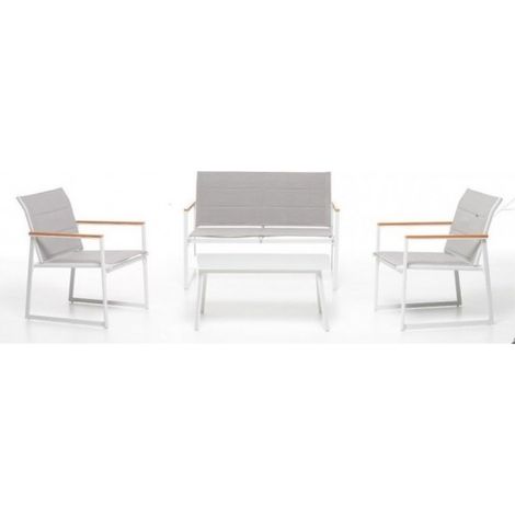 Set de Salón Portland de 4 Piezas - Sofá de 2 Plazas, 2 Sillones y Mesa de Café