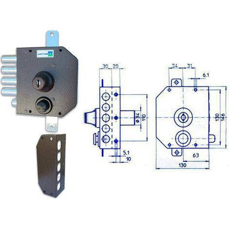 Verrouillage pour appliquer Double Pompe Triple Sans Tiges Gauches 30.632 MOTTURA