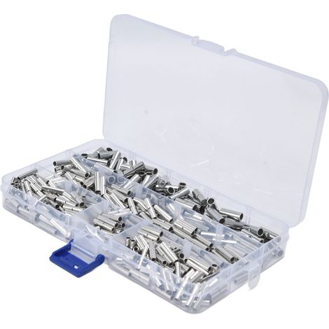 Konvolut von 450 Crimp-Steckverbindern, verzinnten Kupferbuchsen, unisolierten Verbindungshülsen, Sortiment an Klemmen (1/5)