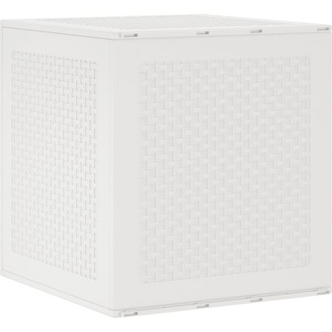 Vidaxl – Coffre de jardin en polypropylène blanc 55 x 53 x 57 cm – Résistant aux intempéries – Design épuré pour extérieur – Montage facile (1/5)