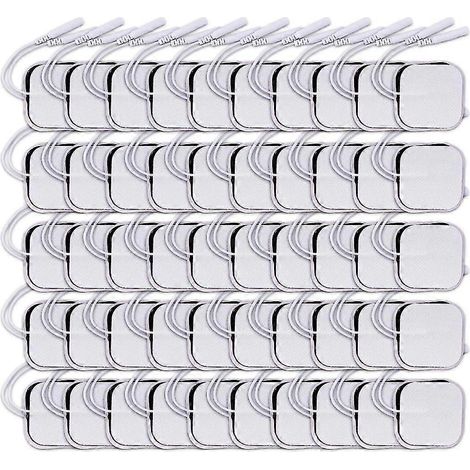 TENS-Elektrodenpads, Physiotherapie-Zubehör, selbstklebende Ersatzpflaster aus Vliesstoff für elektrische TENS-Massagegeräte – 100 Stück, 4 x 4 cm