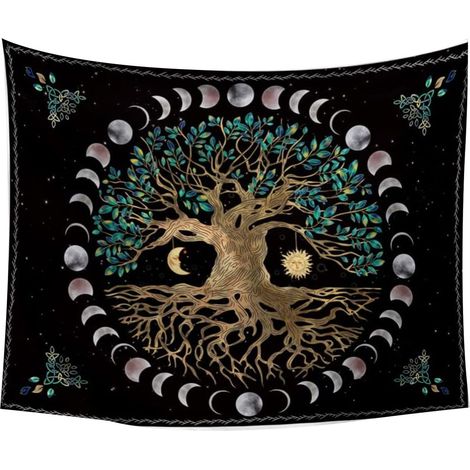 Tapisserie Murale Arbre de Vie - Motif 200CMx150CM Lune et Sol (1/3)