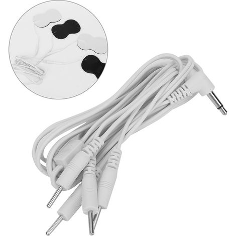 10 câbles d'électrodes TENS 3,5 mm pour électrostimulation et soulagement de la douleur - Lot de 10 fils avec connecteurs 4 en 1 (1/5)