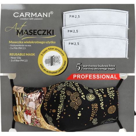 Mascarilla protectora con filtro - G. Klimt. El beso (Carmani)