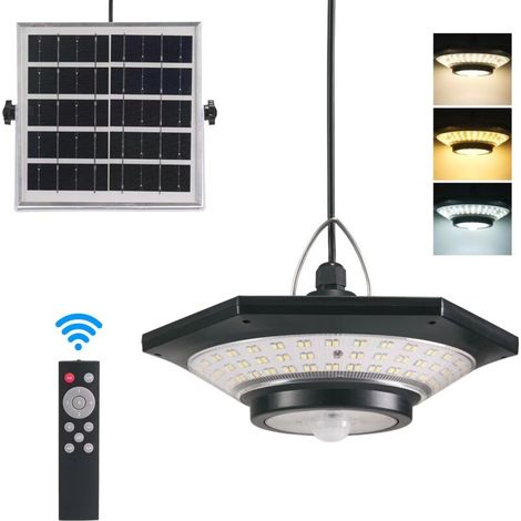 Lampadario solare da esterno a 6 lati, impermeabile IP65, con telecomando e illuminazione a LED, ideale per cortili, giardini o corridoi – Design paesaggistico moderno