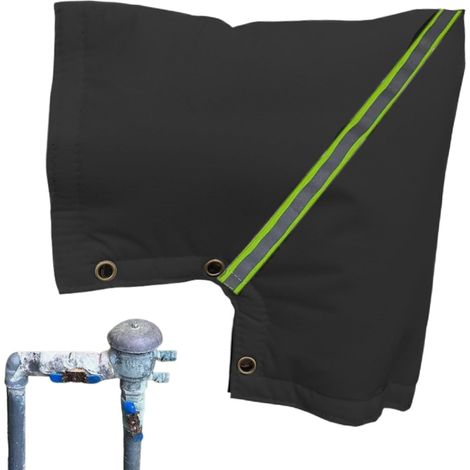 Noir,Housse anti refoulement, chaussettes de robinet imperméables, isolation de robinet d'hiver, protection de robinet extérieur, couvercle de valve anti gel, chaussettes de robinet isolées, housse en (1/5)