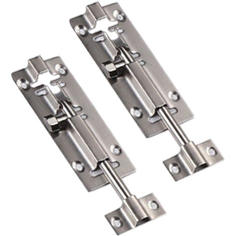 Verrou Coulissant Barillet - Acier Inoxydable Épais - Pour Porte, Armoire, Fenêtre, Cabine, Local Technique - 2 Pièces