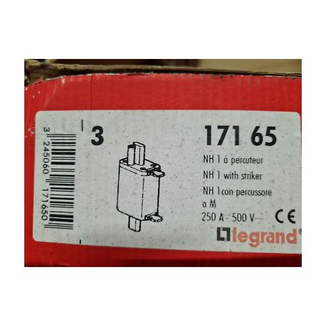 3 x Cartouche FUSIBLE Couteau 250A aM , NH 1 à Percuteur , LEGRAND 17165