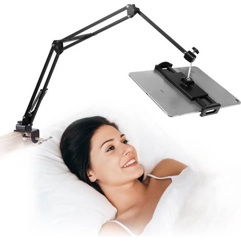 Support de tablette universel - 3 positions - Bras - Flexible - Ajustable - Trépied de table - Support de tablette - Table - Pince - Support de tablette - Rotatif - Zwart (1/5)