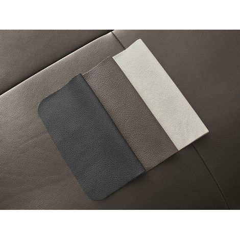 BOBOCHIC - Canapé d'angle fixe LEONARD cuir de vache avec pouf Angle gauche  Marron (1/5)