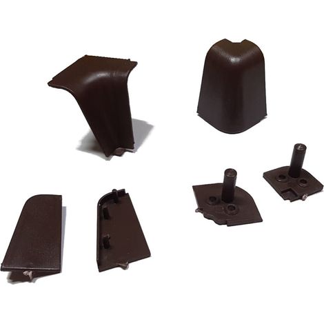 Kit terminali tappi e angolari per alzatina accessori top cucina vari colori colore: grigio chiaro a becco