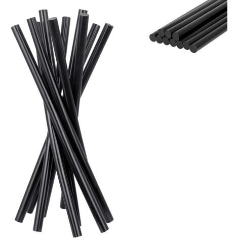 Lot de 50 bâtons de colle chaude 270 x 11 mm – Colle extra forte pour débosselage automobile – Compatible tissu et plastique – Noir (1/5)