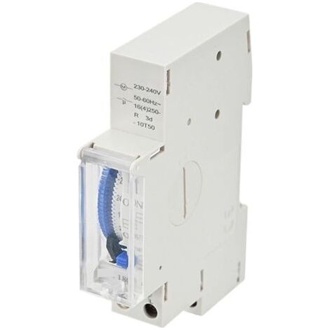 Relais de minuterie mécanique 24 heures SUL180A pour rail DIN, minuterie analogique électrique programmable, batterie 220 V 16 A (1/3)