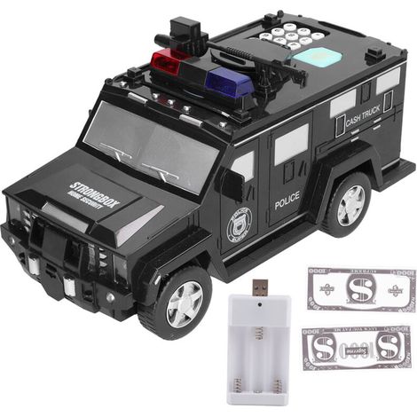 Salvadanaio giocattolo a forma di auto blindata, salvadanaio elettronico per bambini, regalo di compleanno o per altre festività.