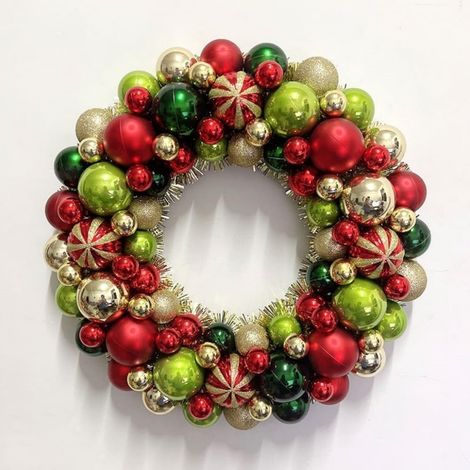 Guirlande De Boules De Noël - 14 Pouces - Décoration Résistante Aux Chocs Pour Porte Mur Cheminée - 16 Pièces (1/2)