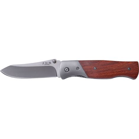 Coltello tascabile JKR con mango legno e lama rivestita in titanio da 9 cm, dimensione totale 20 cm, JKR0409