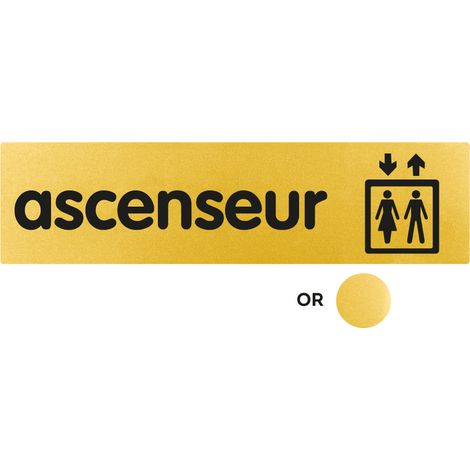Plaque de porte Ascenseur - Classique or 170x45mm - 4490120