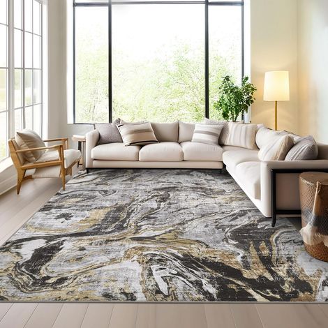 Carpet - Imitation Cashmere - Grey, 160x230cm, Modern Design - for Living Room, Bedroom, Floor (1/5)