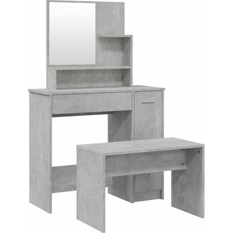 Maison Exclusive - Set Tavolo da Toeletta Grigio Cemento 86,5x35x136 cm (1/5)