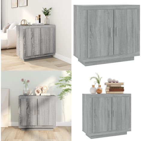 Buffet Sonoma gris 80x40x75 cm Bois d'ingénierie - Buffet - Meuble De Rangement - Commode - Salon - Chambre - Home & Living (1/5)