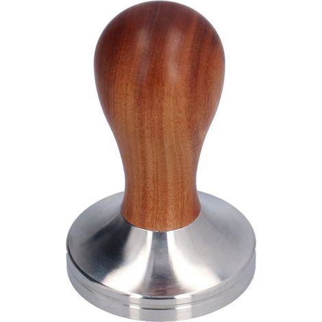Tasseur À Café - Base Plate 58 Mm En Acier Inoxydable 316 - Poignée En Bois - Pour Porte-Filtres 58 Mm - 1 Pièce (1/5)