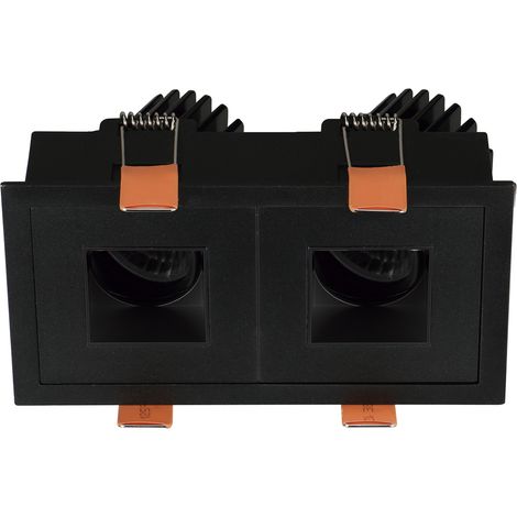 Empotrable techo tilt VIP3 2X Square Square LED COB 2x4.70W 650lm(894lm) CRI90 2700K 50º Negro Negro