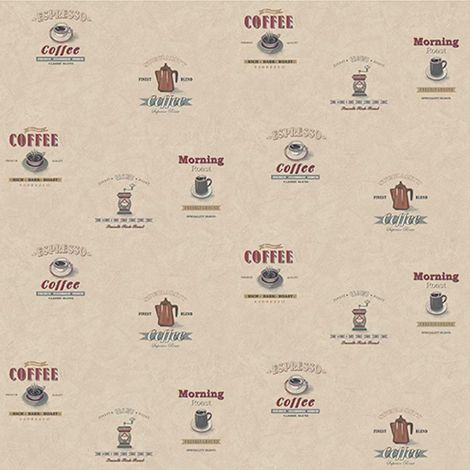 Kitchen Recipes Coffee Cafe Beige Wallpaper Vintage Scrapbook Paste The Wall