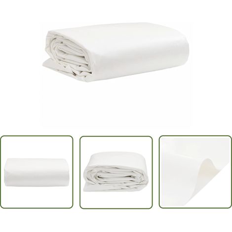 The Living Store Abdeckplane Weiß 1x2,5 m 600 g/m² - Abdeckplane - Planen - Wasserdichte Plane - Wit - Wetterfeste Plane (1/5)