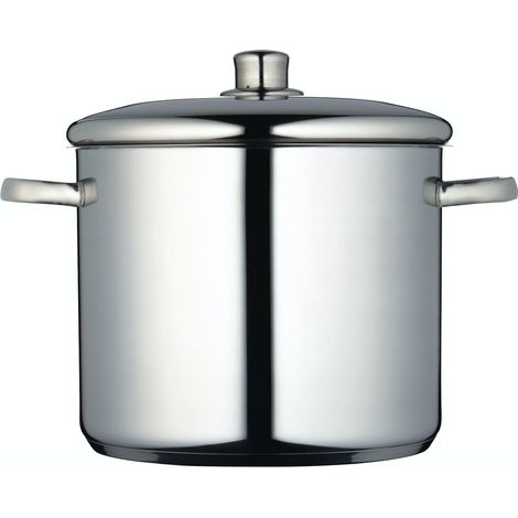 MasterClass Olla con tapa 11L, apta para inducción, acero inoxidable, plata