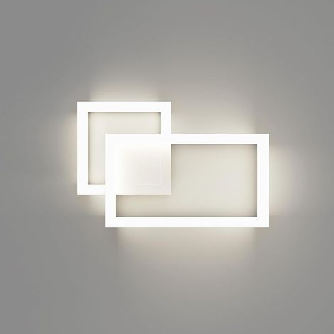 Applique Murale Interieur Design, Lampe Murale LED Mordern, Appliques Interieur Décoratif, Lumière mural pour Chambre, Salon, Escalier, 24W, 1960LM, Blanc Naturel 4000K, Blanc (1/5)