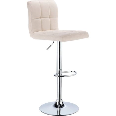 WOLTU 1 x Barhocker Barstuhl Tresenhocker Stuhl drehbar und höhenverstellbar Tresen Hocker Leinen Cremeweiß (1/5)