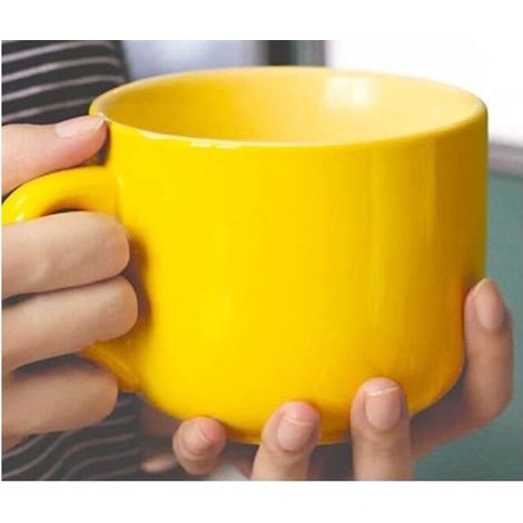 Large Cup,Cup to Coffee in Ceramic, Large Cup to Coffee 600 ml, Large Bowl to Cereales with Anse,Gift birthday,Cup (1/4)