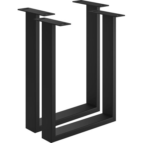 Bankkufe Etsi U-Form 320 mm Stahl schwarz pulverbeschichtet strukturiert - RAL 9005 - mit Verstellgleiter - 2er-Set (1/2)