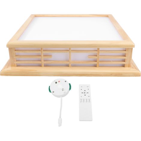 Plafonnier LED en bois, 3 températures de couleur, télécommande via application, plafond Simple et élégant pour la maison